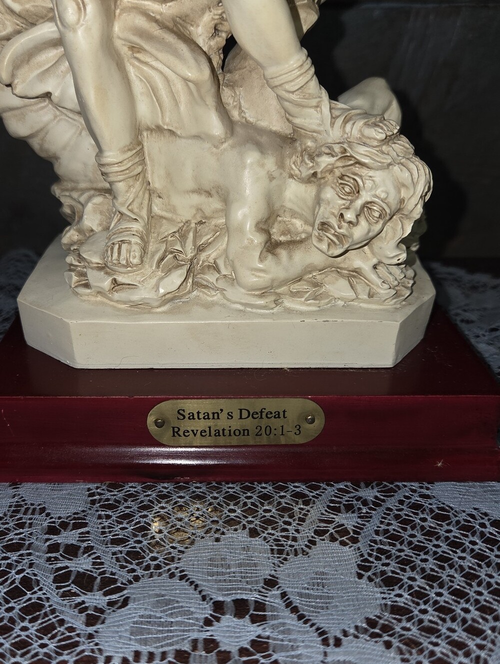 Vintage Satan’s Defeat Revelations Catholic Statue Religious Decor - Picture 3 of 11